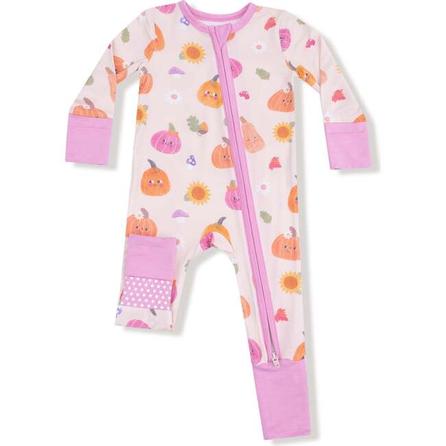 Convertible Romper Autumn Pumpkins, Pink