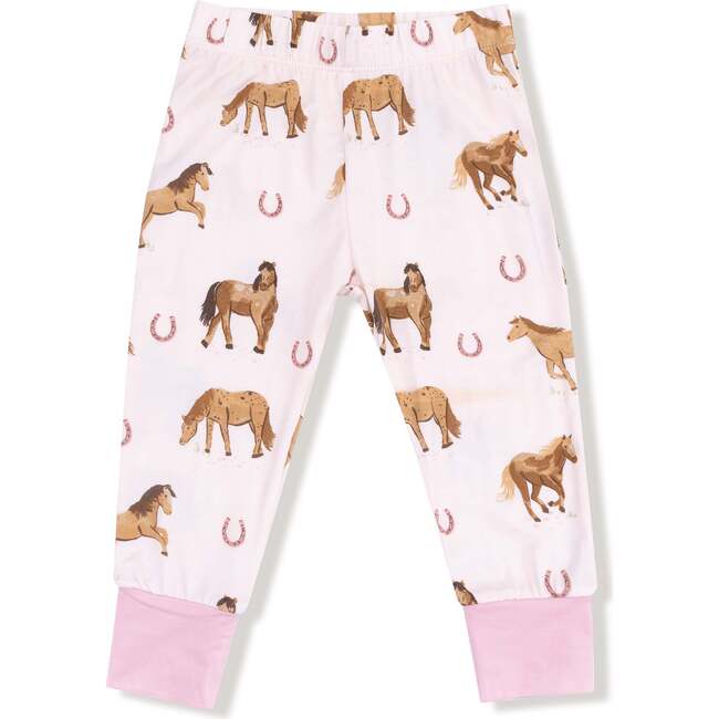 Long Sleeve Loungewear Set Horses, Pink - Mixed Apparel Set - 3