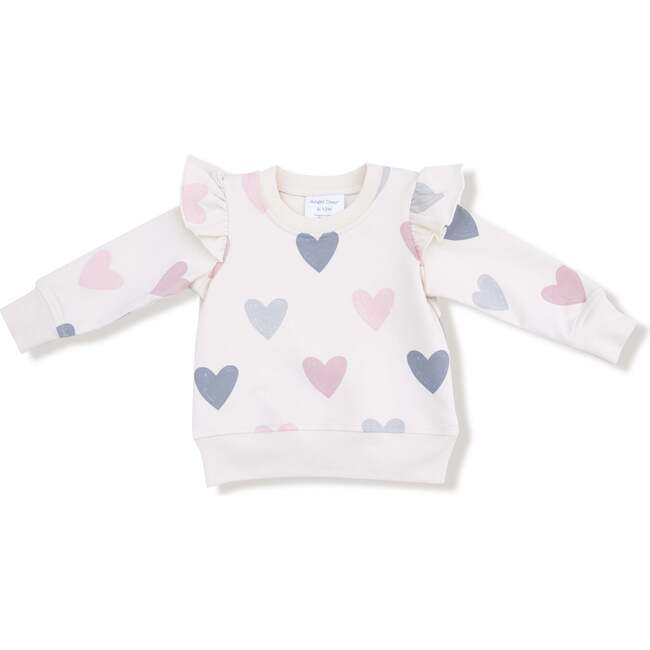 Ruffle Sweatshirt Hearts, French Terry