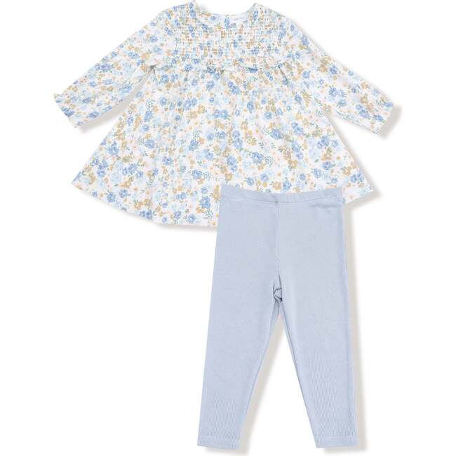 Smocked Ruffle Long Sleeve Dress + Legging Sweet Rose Calico