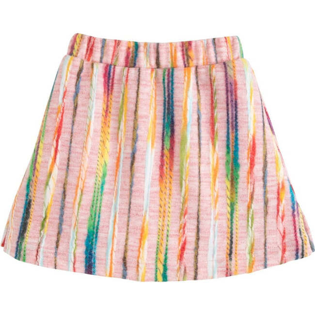 Mini Skirt, Wavy Pink Multi Wool