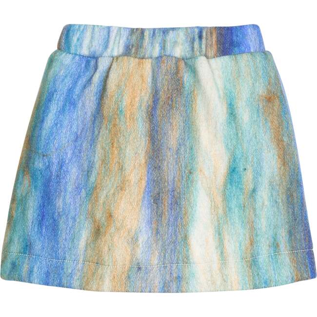 Mini Skirt, Blue Multi Stripe Wool