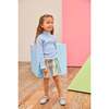 Mini Skirt, Blue Multi Stripe Wool - Skirts - 2