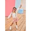 Mini Skirt, Wavy Pink Multi Wool - Skirts - 2