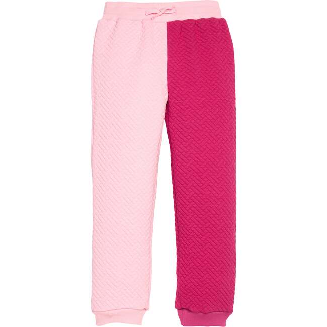 Color Block Jogger, Pink & Cranberry Quilted Trellis