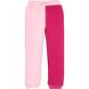 Color Block Jogger, Pink & Cranberry Quilted Trellis - Sweatpants - 1 - thumbnail