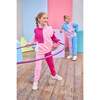 Color Block Jogger, Pink & Cranberry Quilted Trellis - Sweatpants - 3