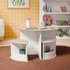 Nessa Nesting Play Table in White and Washed Natural - Play Tables - 2
