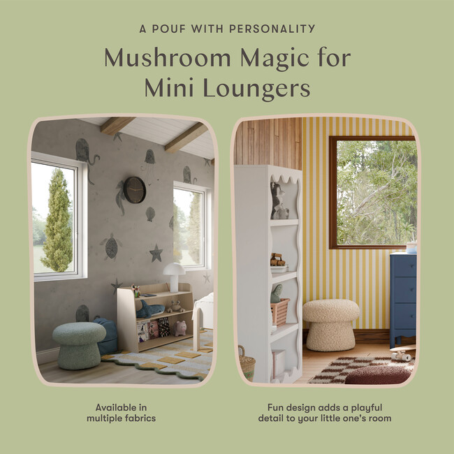 Mushroom Pouf in Chai Shearling - Ottomans - 3