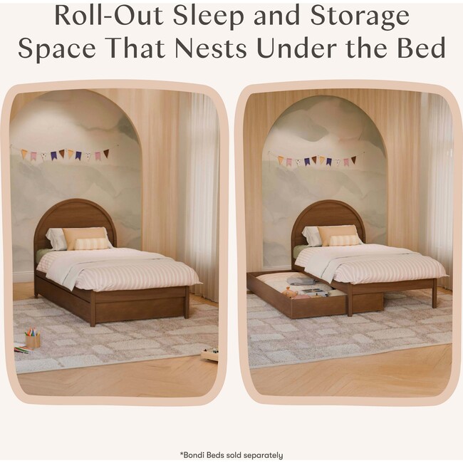 Twin Storage Trundle Bed in Natural Walnut - Beds - 3