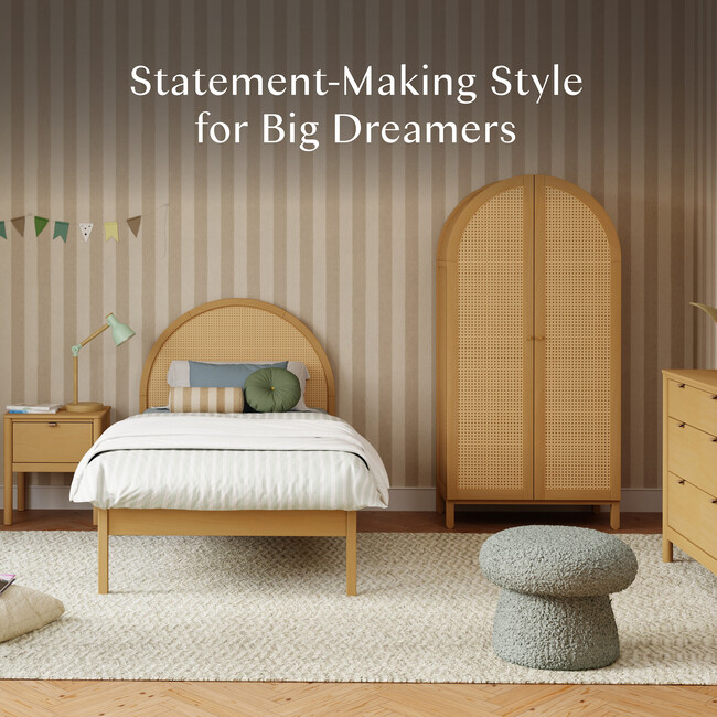 Bondi Cane Twin Bed in Honey - Beds - 3
