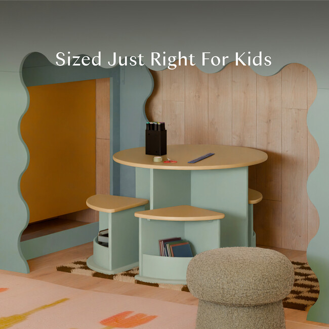 Nessa Nesting Play Table in Light Sage and Honey - Play Tables - 3