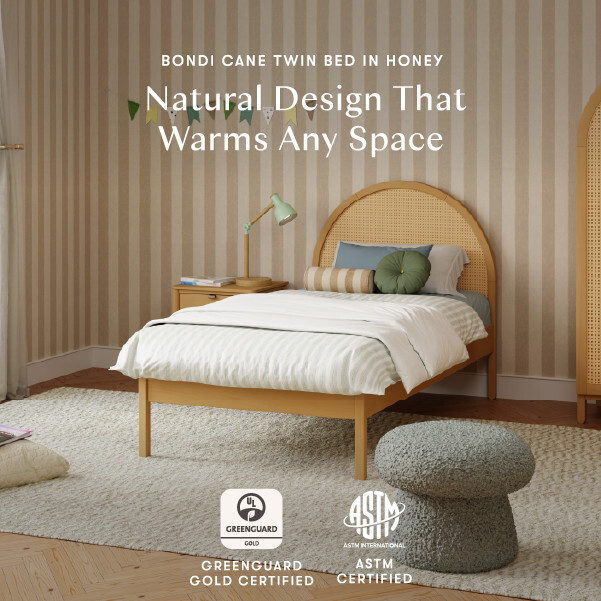 Bondi Cane Twin Bed in Honey - Beds - 4