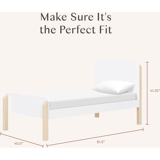 TipToe Twin Bed in White and Washed Natural - Beds - 4