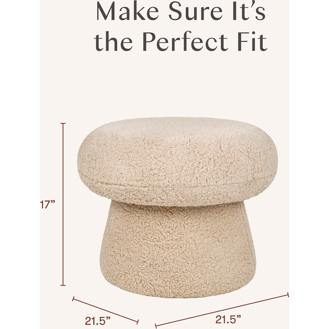 Mushroom Pouf in Chai Shearling - Ottomans - 5
