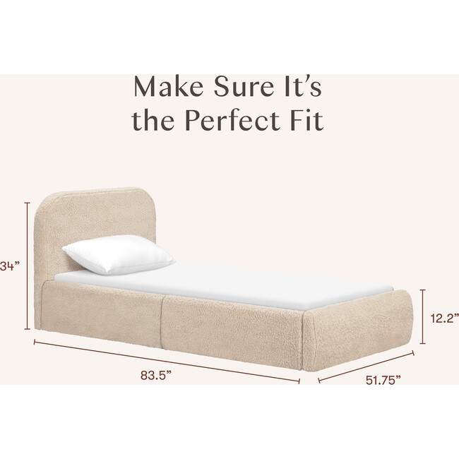 Nara Twin Bed in Chai Shearling - Beds - 4