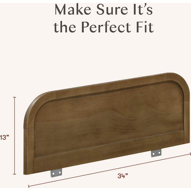 Twin/Full Bed Guardrail in Natural Walnut - Guard Rails - 6