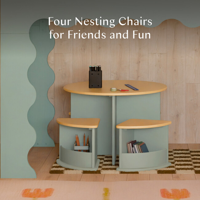 Nessa Nesting Play Table in Light Sage and Honey - Play Tables - 4