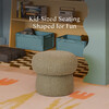 Mini Mushroom Pouf in Latte Teddy Loop - Ottomans - 4