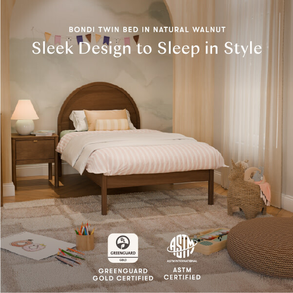 Bondi Twin Bed in Natural Walnut - Beds - 6