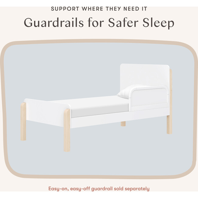 TipToe Twin Bed in White and Washed Natural - Beds - 6