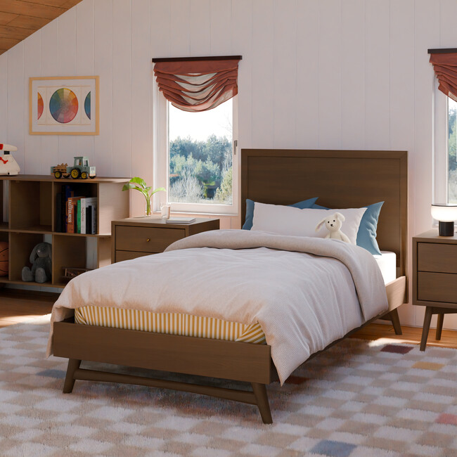 Palma Twin Bed in Natural Walnut - Beds - 2