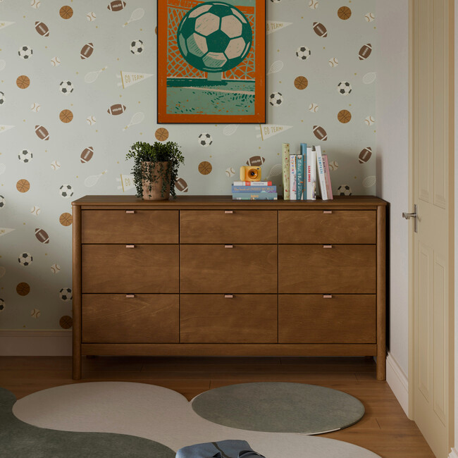 Bondi 9-Drawer Assembled Dresser in Natural Walnut - Dressers - 2