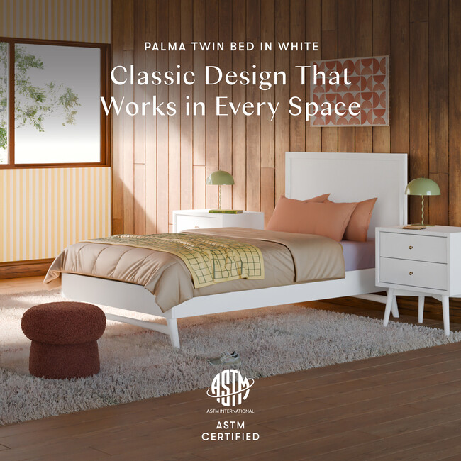 Palma Twin Bed in White - Beds - 6