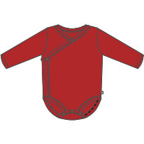 Long Bodysuit, Scarlet Red - Onesies - 2