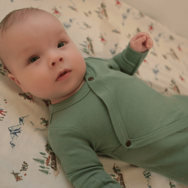 Footie, Basil Green - Footie Pajamas - 2