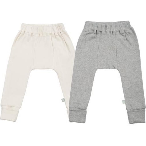 Boxed 2-Piece Pants Set, Grey/Ivory