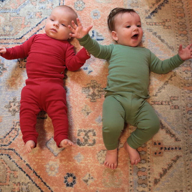 Baby Pajamas, Basil Green - Pajamas - 4