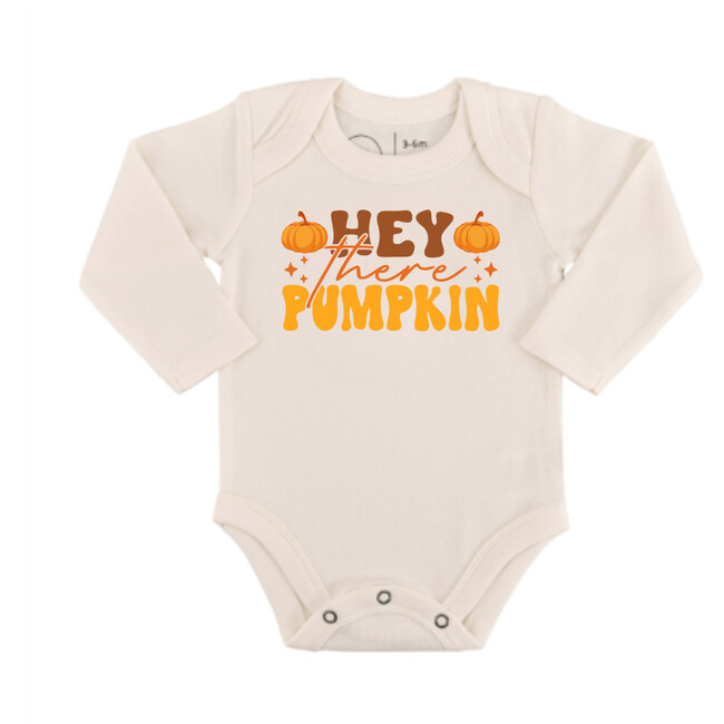 Long Sleeve Graphic Bodysuit, Hey There Pumpkin