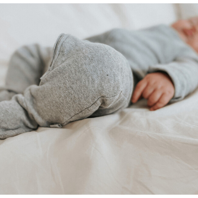 3-Piece Footie Set, Vintage Aqua Periwinkle & Heather Grey - Footie Pajamas - 4