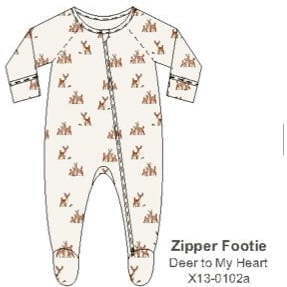 Footie, Deer To My Heart - Footie Pajamas - 2