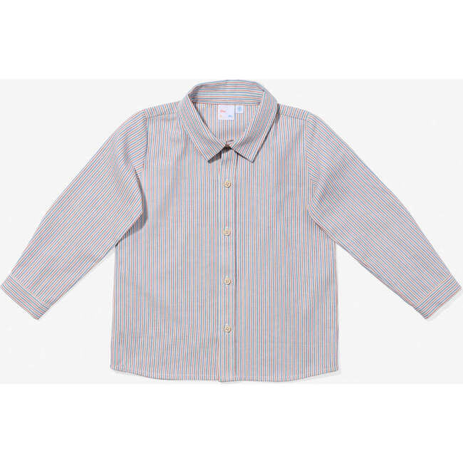 Jeffie Shirt, Indigo Linen Stripe