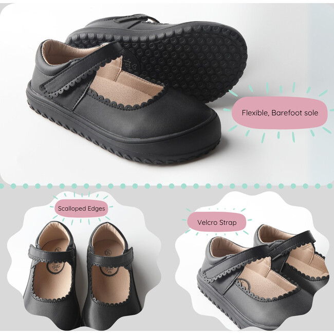 Back To School Scalloped Sally Mary Jane, Black - Sneakers - 2