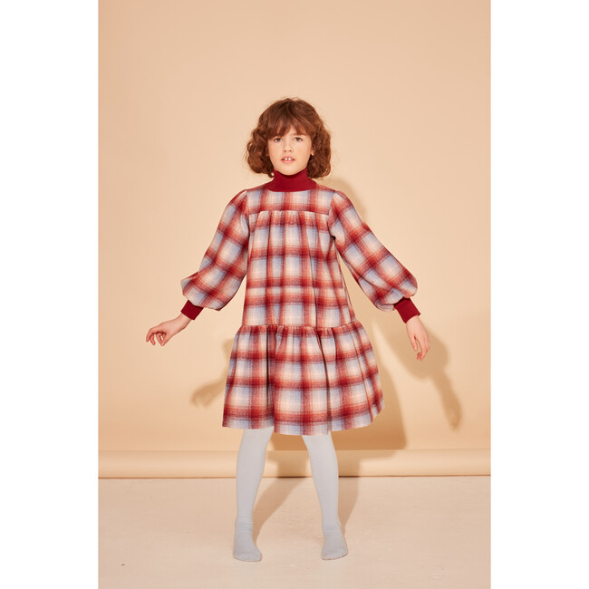 Word Of Mouth Dress, Cranberry & Blue Moon Check