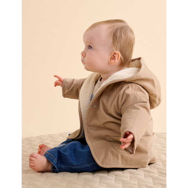 Corduroy Shearling Jacket Mushroom - Jackets - 2