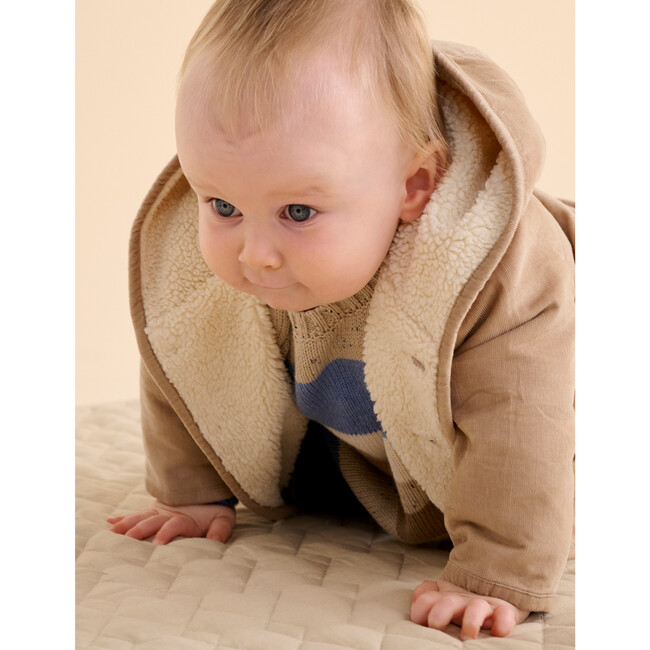 Corduroy Shearling Jacket Mushroom - Jackets - 3