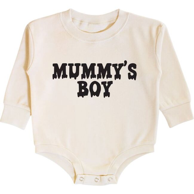Mummy's Boy Halloween Long Sleeve Romper, Natural