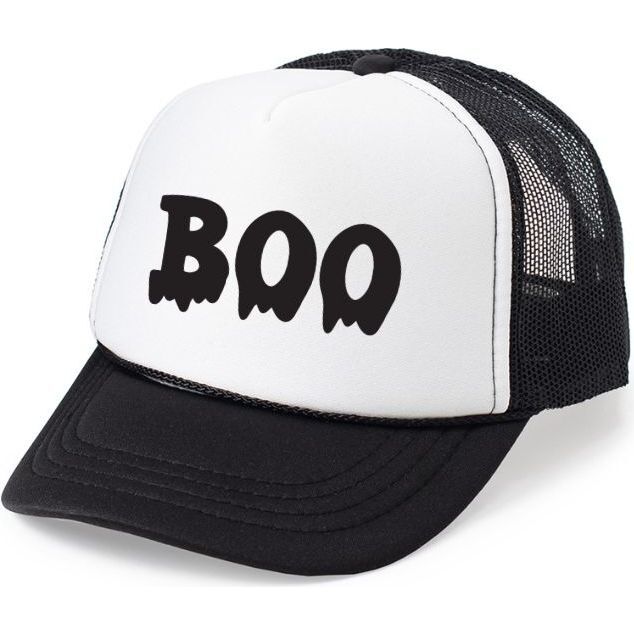 Boo Drip Halloween Trucker Hat, Black