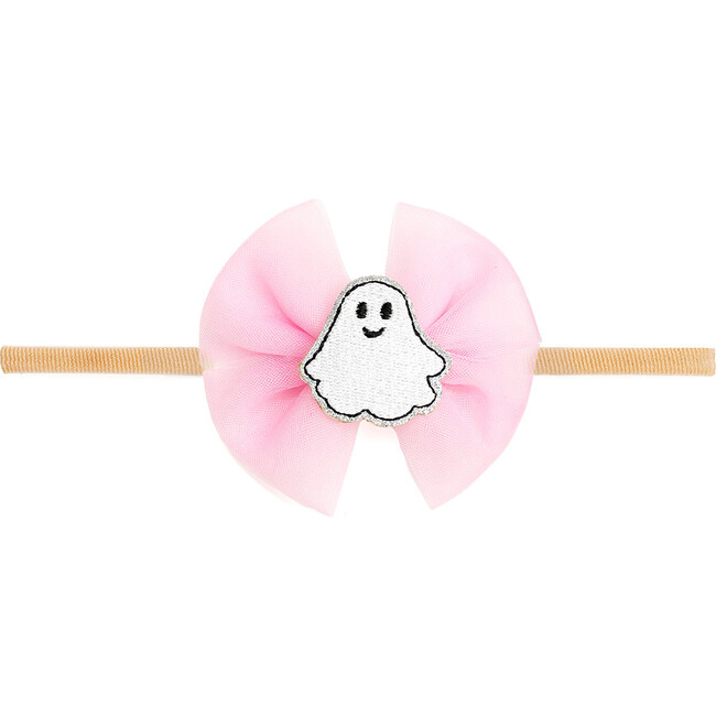 Coquette Tulle Ghost Bow Halloween Baby Headband, Multi