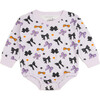 Spooky Bows Halloween Long Sleeve Romper, Lavender - Rompers - 1 - thumbnail