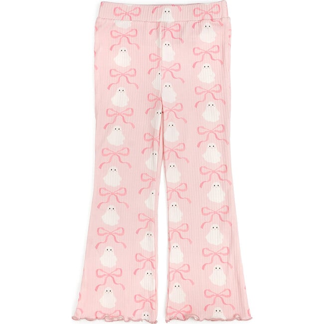 Coquette Ghost Halloween Flare Legging, Pink