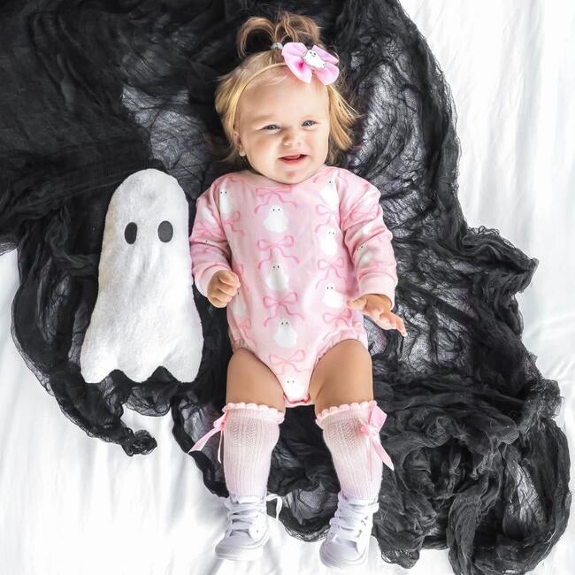 Coquette Tulle Ghost Bow Halloween Baby Headband, Multi - Headbands - 2