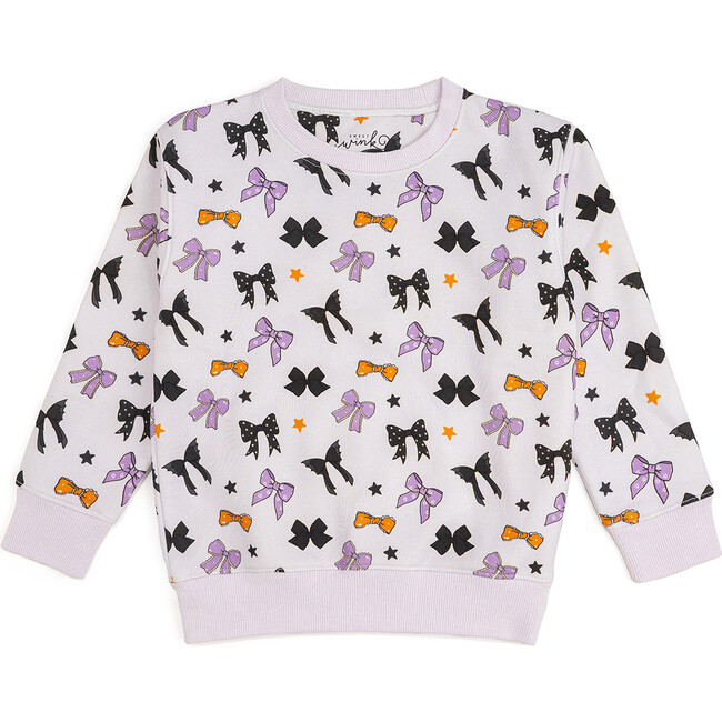 Spooky Bows Halloween Sweatshirt, Lavender