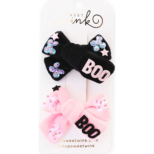 Boo Bows Halloween Clip Set, Multi