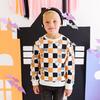 Boo Checkered Halloween Sweatshirt, Natural - Sweatshirts - 2
