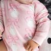 Coquette Ghost Halloween Long Sleeve Romper, Pink - Rompers - 3